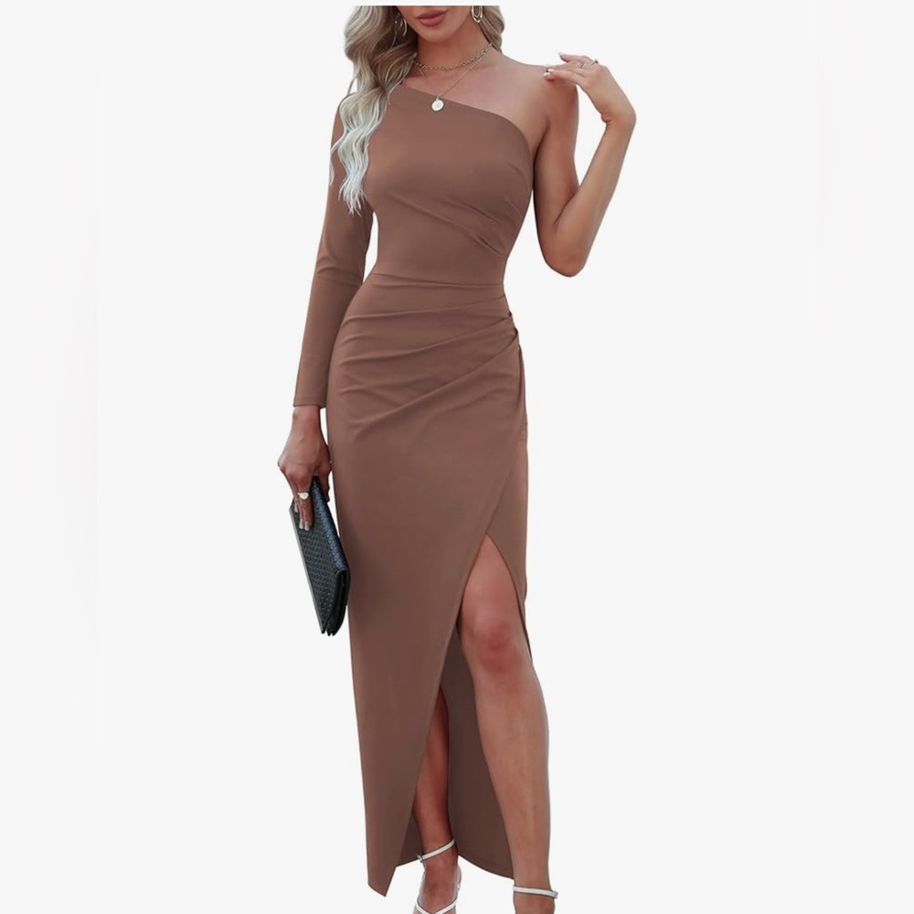 NWT Serin Mathew’s Women’s One Shoulder Long Sleeve Cocktails Dress, size L